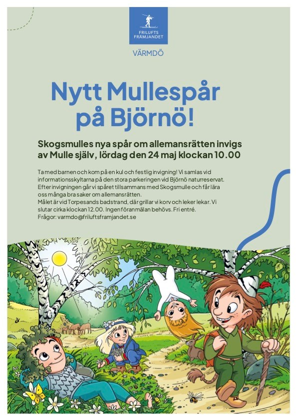 Affisch med bild på skogsmulle