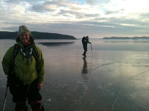 Skridskotur med Tanumavdelningen; Vid Rossö.