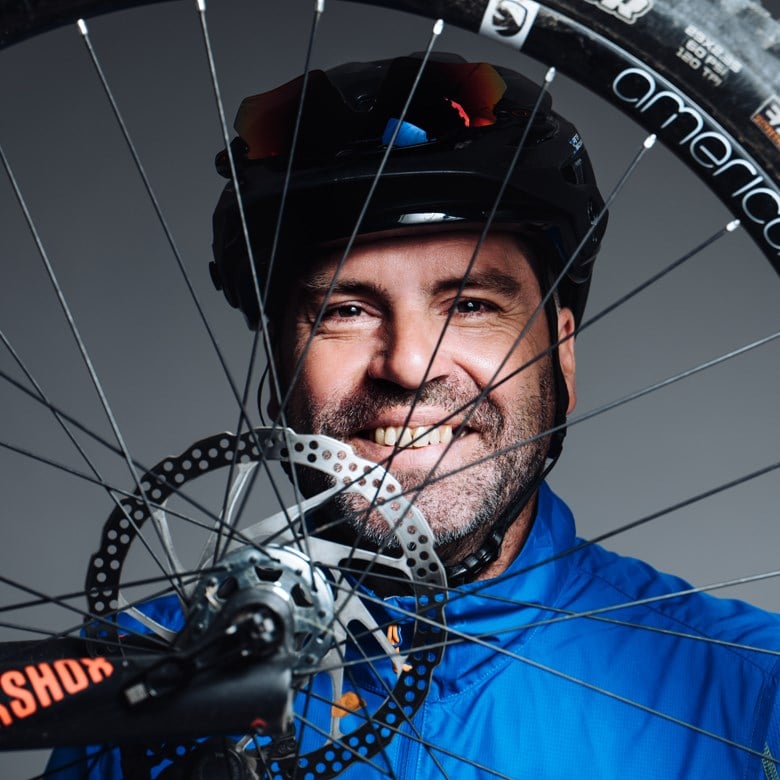 Peter är ledare i mountainbike på Friluftsfrämjandet