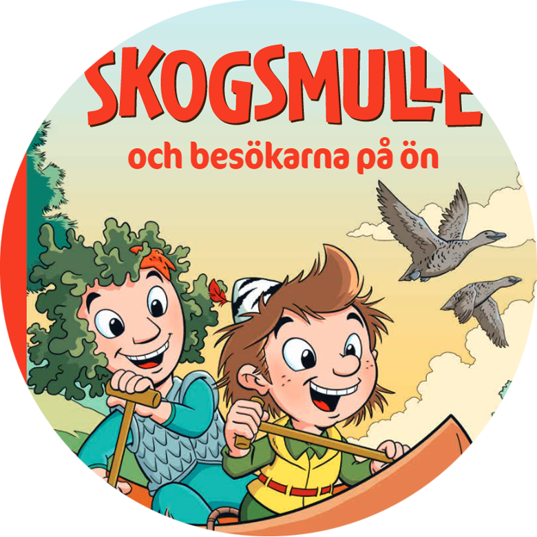 Omslag till boken Skogsmulle och besökarna på ön
